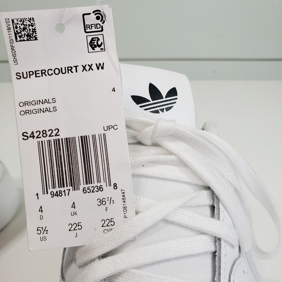 Adidas Originals Supercourt XX W S42822 White Leather sneakers Women 5.5 Youth 4 - Picture 10 of 12